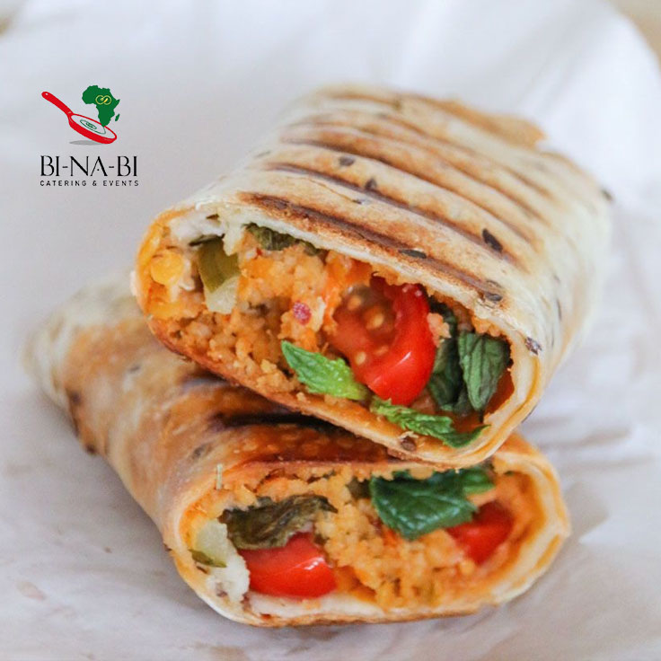 Bohnen Jollof Pita Würziger Wrap