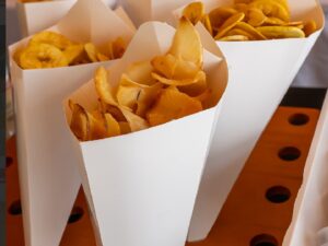Paper Cone Holder with chips